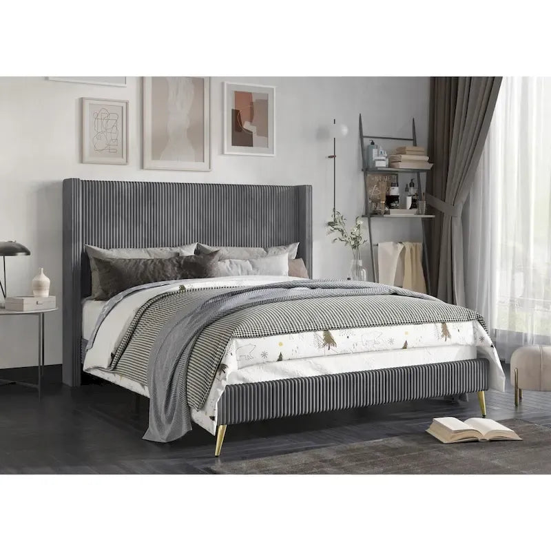 Letto imbottito con piattaforma