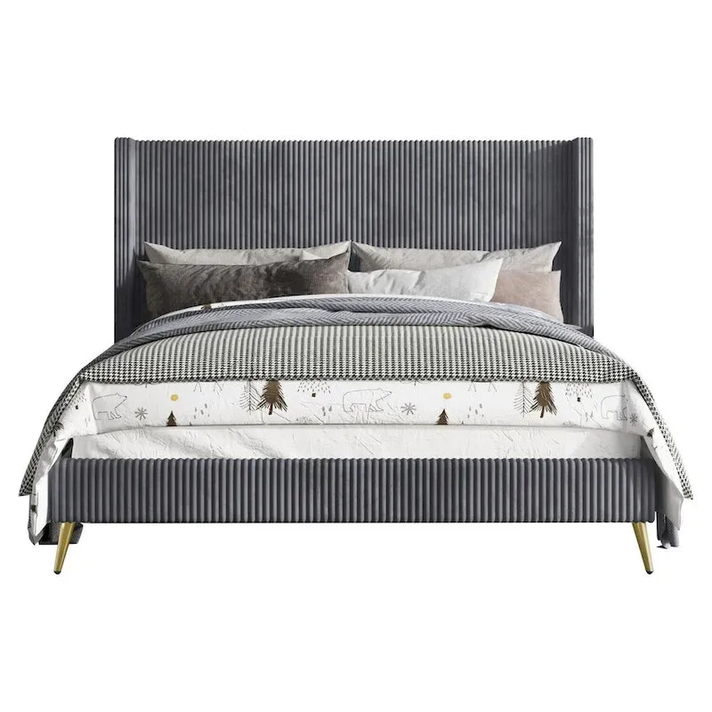 Letto imbottito con piattaforma