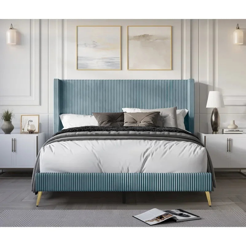 Letto imbottito con piattaforma
