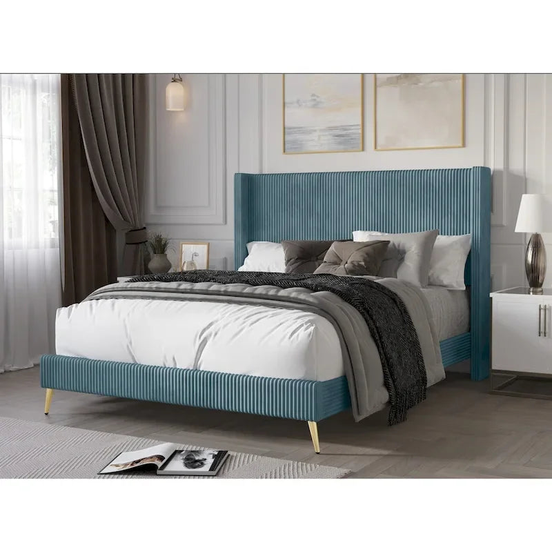 Letto imbottito con piattaforma