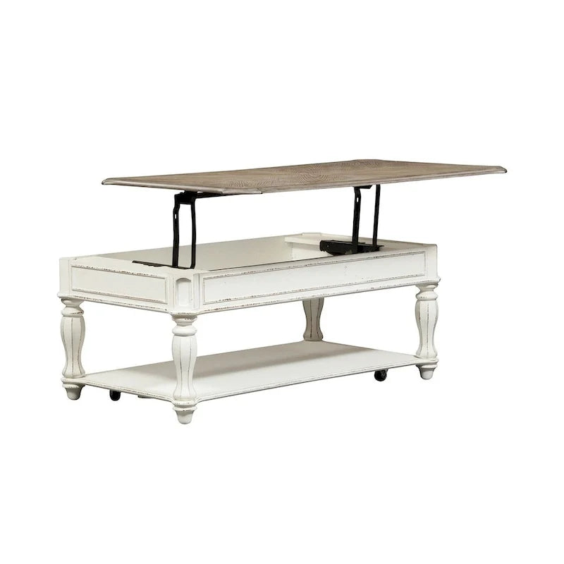 Antique White Lift Top Cocktail Table