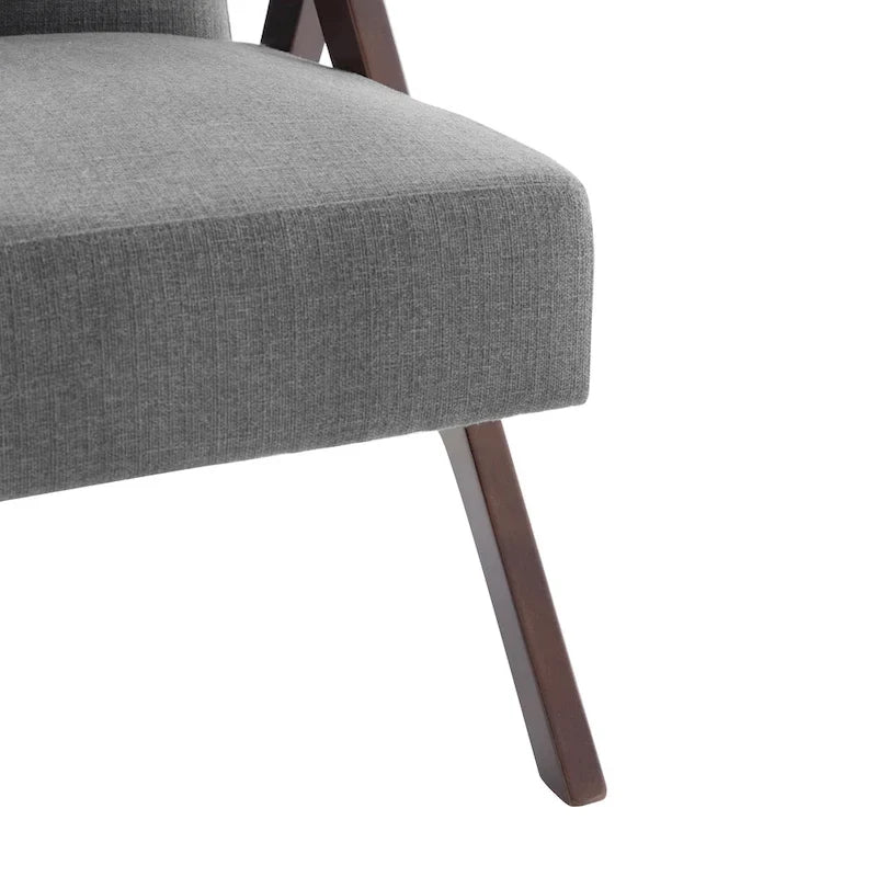 Poltrona moderna di metà secolo grigia/blu/bianca, imbottita, per soggiorno e camera da letto