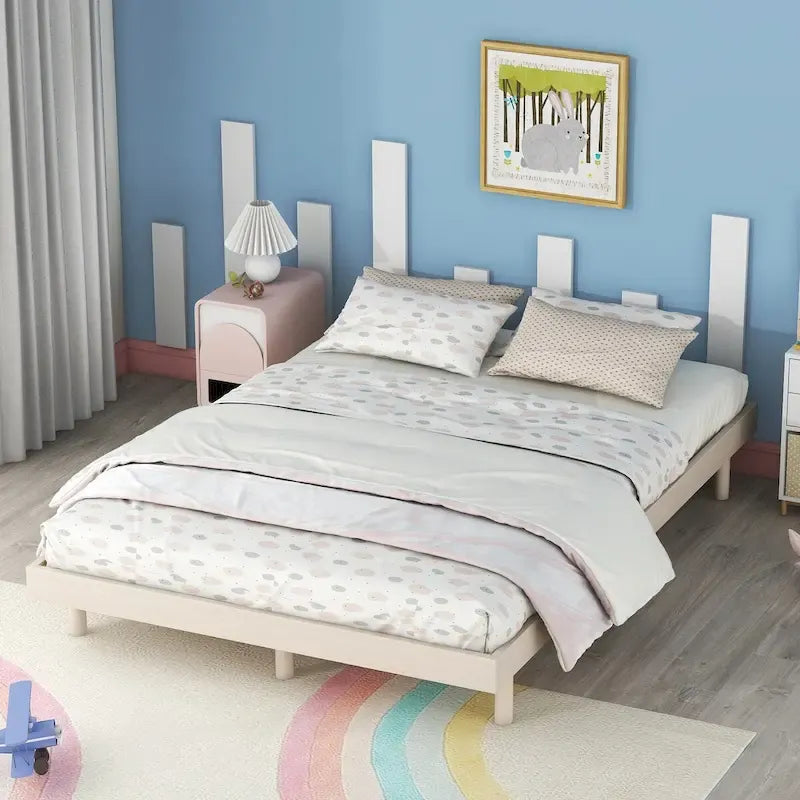 Struttura moderna per letto matrimoniale a piattaforma sospesa