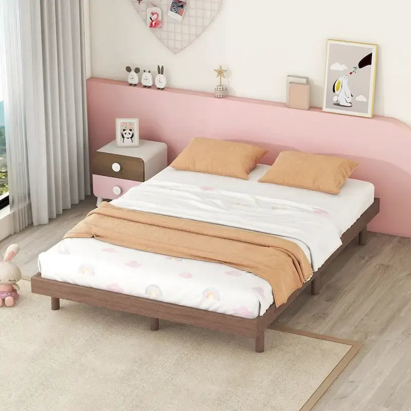 Struttura moderna per letto matrimoniale a piattaforma sospesa