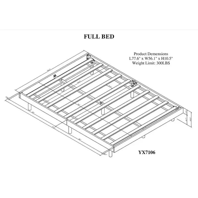Modern Design Full Floating Platform Bed Frame