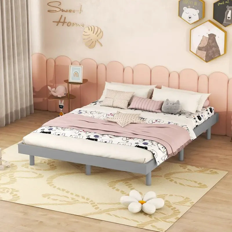 Modern Design Full Floating Platform Bed Frame