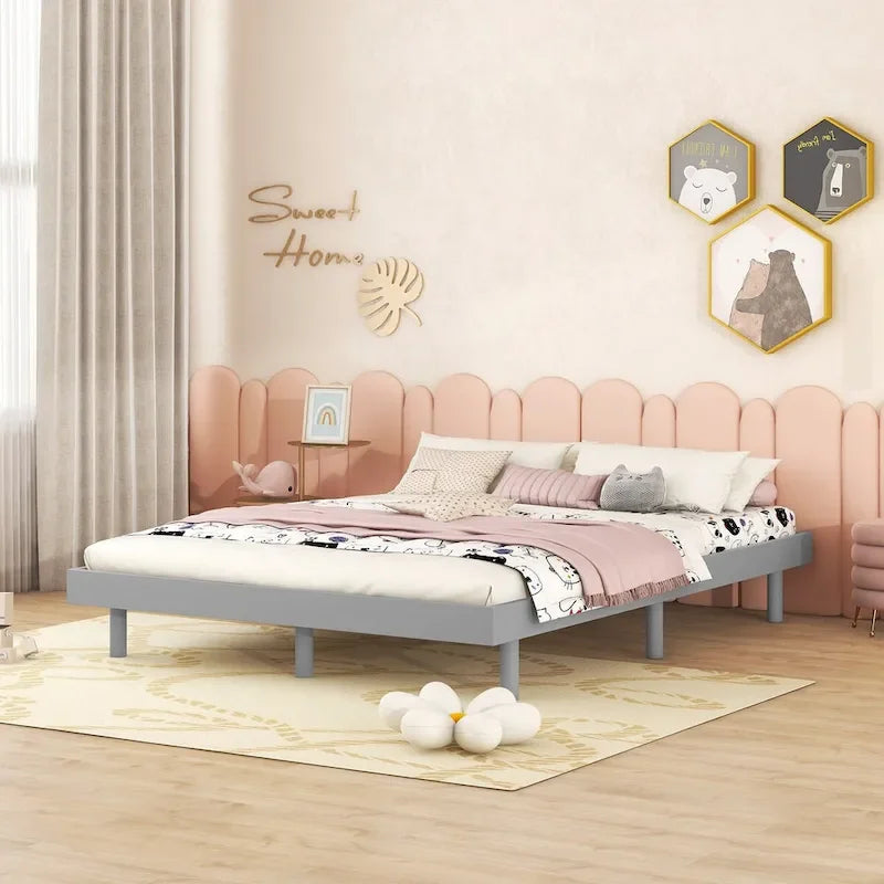 Modern Design Full Floating Platform Bed Frame