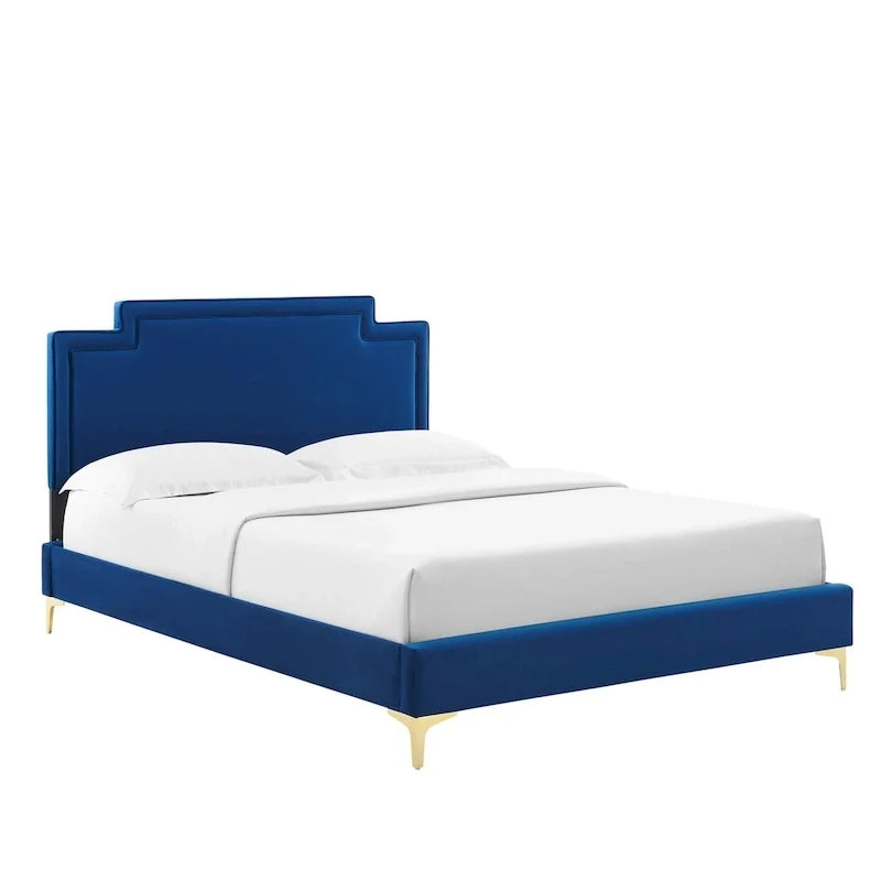 Letto king size in velluto