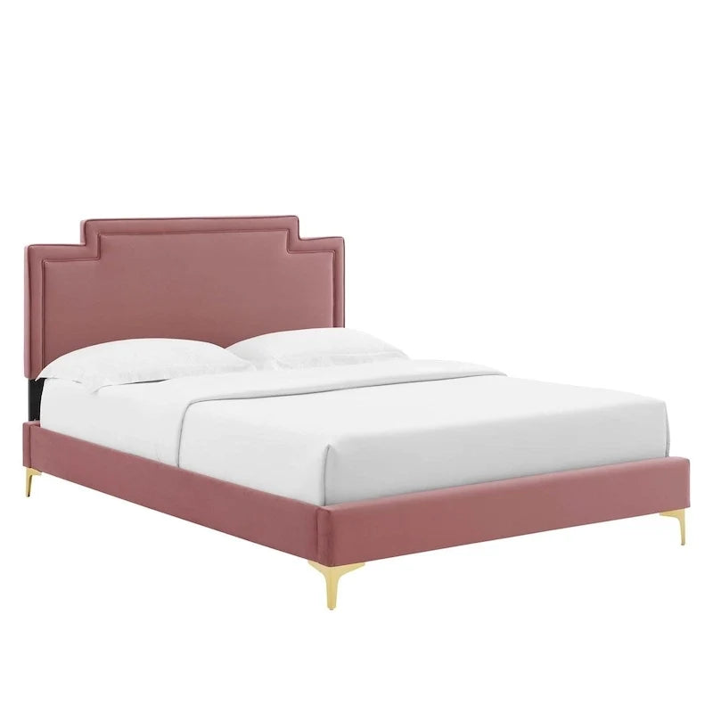 Letto king size in velluto