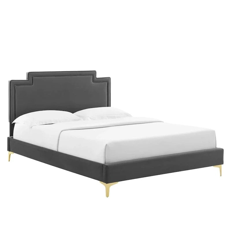 Letto king size in velluto