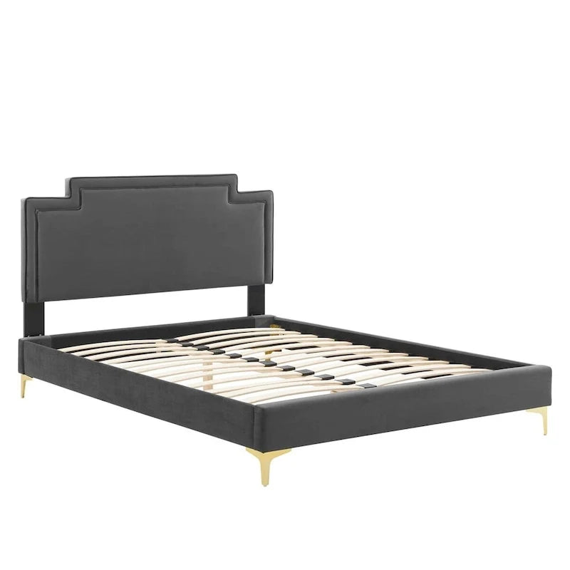 Letto king size in velluto