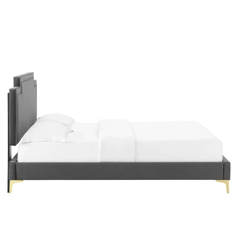 Letto king size in velluto