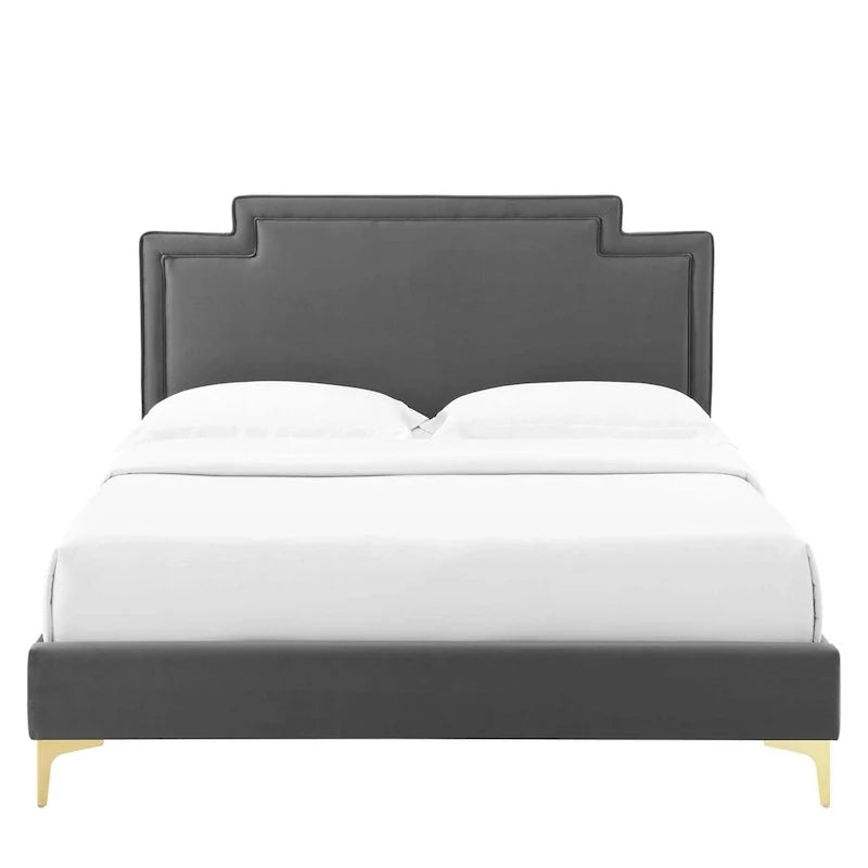 Letto king size in velluto
