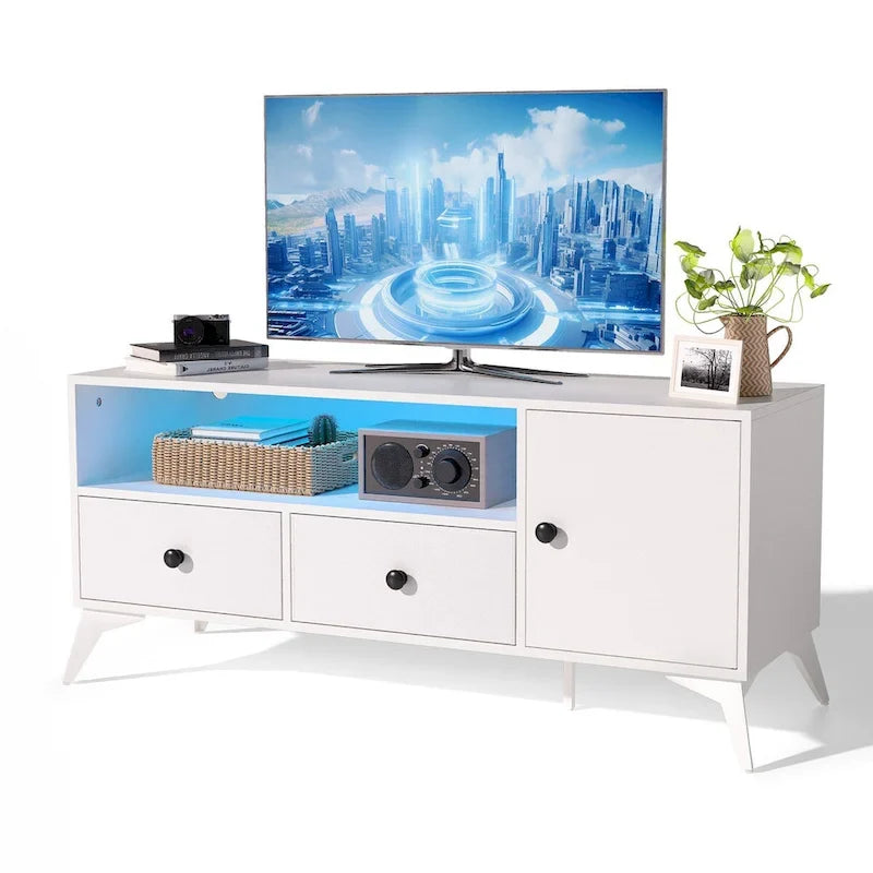 TV Stand/Multifunctional Storage Console – Features LED Lighting and Open Media Storage Space; Ideal as a Gaming and Entertainment Center - Dimensions: 47.24" (L) x 15.74" (W) x 20.47" (H)