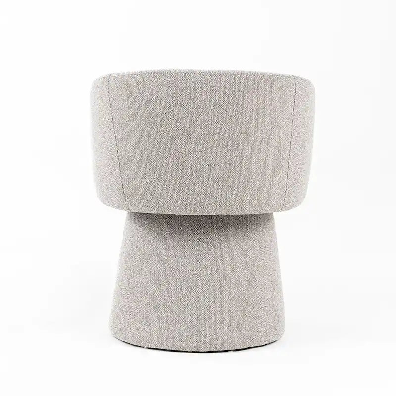 24 Inch Accent Dining Chair, Cushioned Seat and Windsor Back, Gray Linen