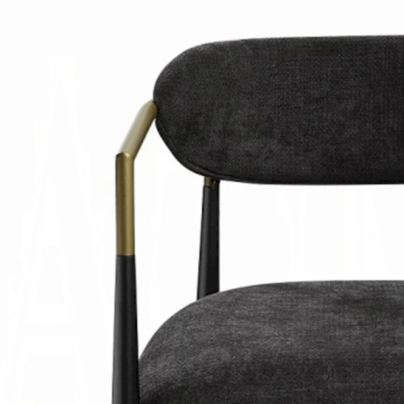 Dining Chairs (Set of 2) — Black Fabric with Black Finish
