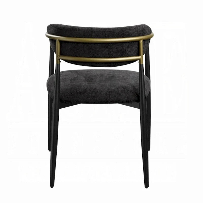 Dining Chairs (Set of 2) — Black Fabric with Black Finish