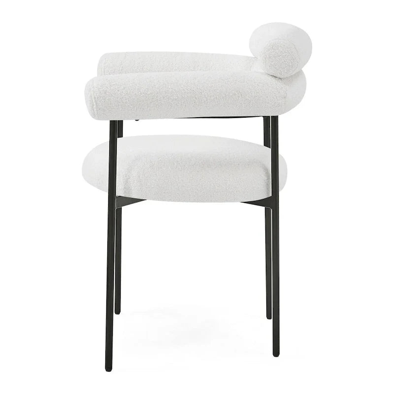 Poltrone da pranzo imbottite con gambe in metallo per casa, cucina e soggiorno (set di 2)