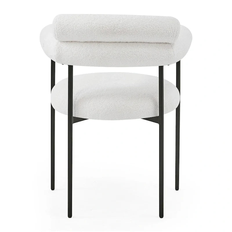 Poltrone da pranzo imbottite con gambe in metallo per casa, cucina e soggiorno (set di 2)
