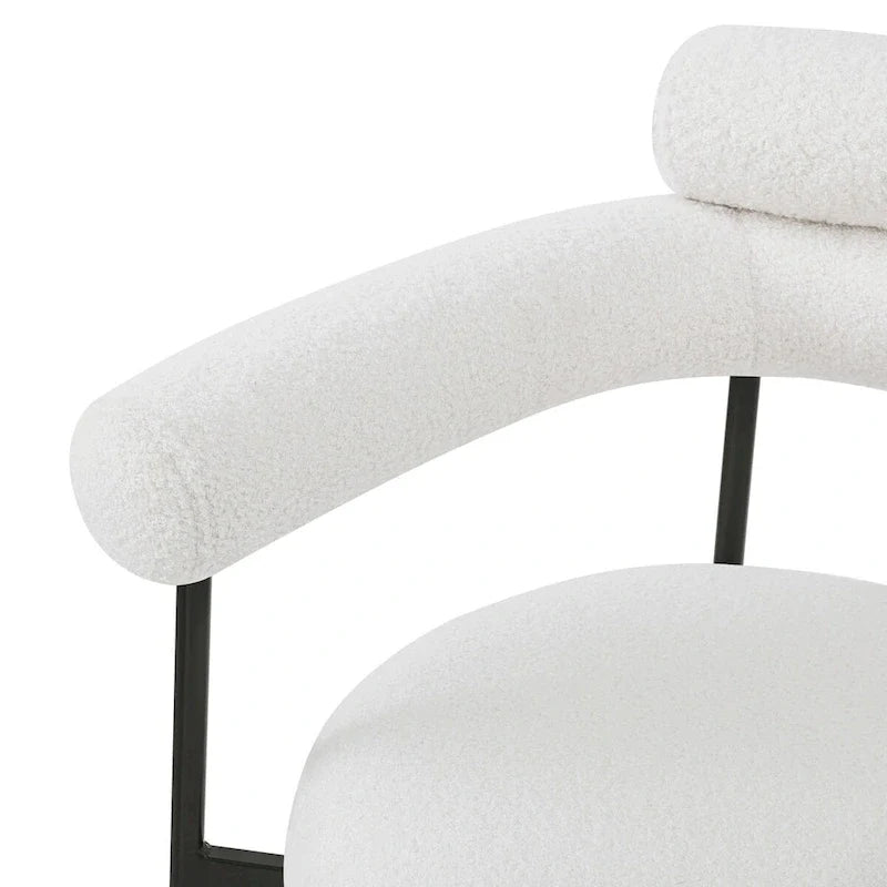 Poltrone da pranzo imbottite con gambe in metallo per casa, cucina e soggiorno (set di 2)