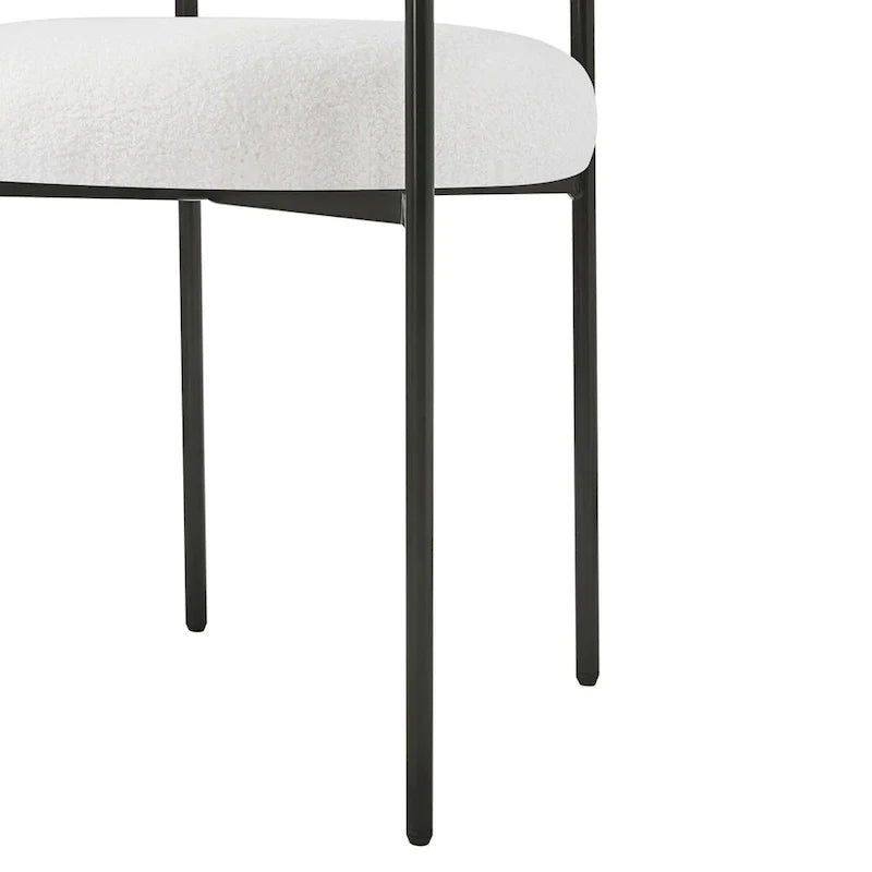 Poltrone da pranzo imbottite con gambe in metallo per casa, cucina e soggiorno (set di 2)