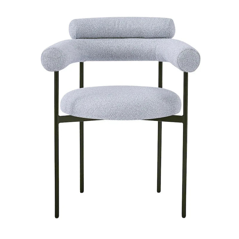 Poltrone da pranzo imbottite con gambe in metallo per casa, cucina e soggiorno (set di 2)