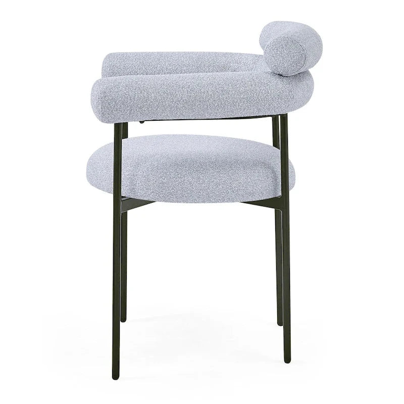 Poltrone da pranzo imbottite con gambe in metallo per casa, cucina e soggiorno (set di 2)