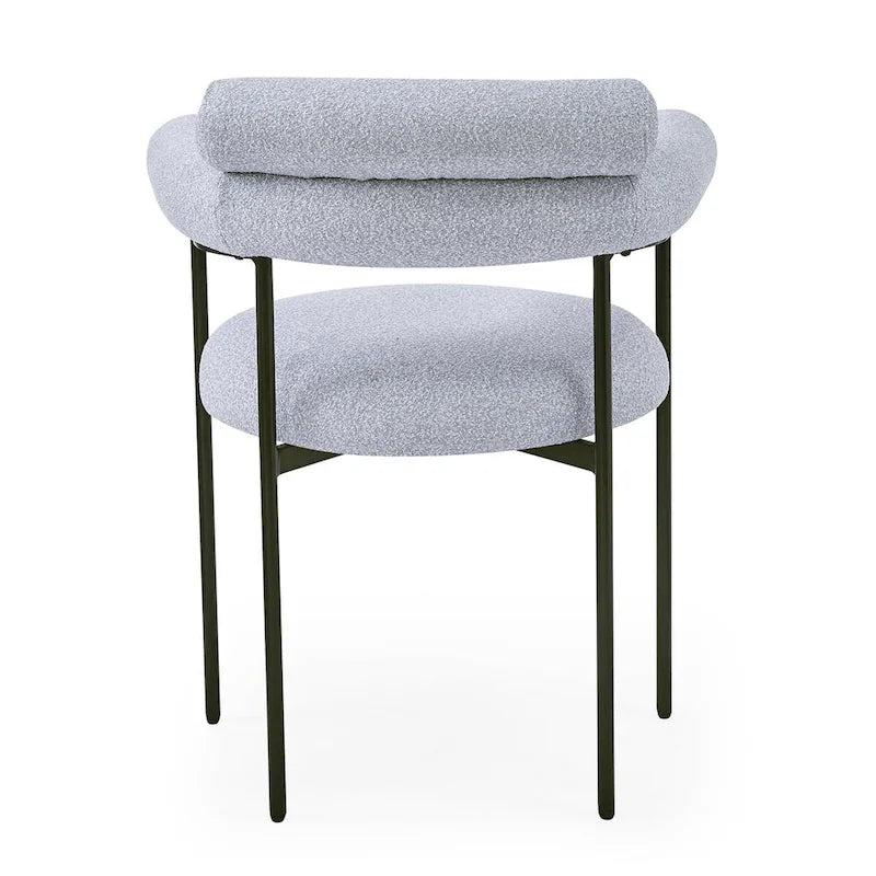 Poltrone da pranzo imbottite con gambe in metallo per casa, cucina e soggiorno (set di 2)