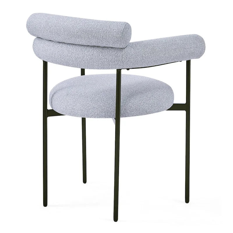 Poltrone da pranzo imbottite con gambe in metallo per casa, cucina e soggiorno (set di 2)