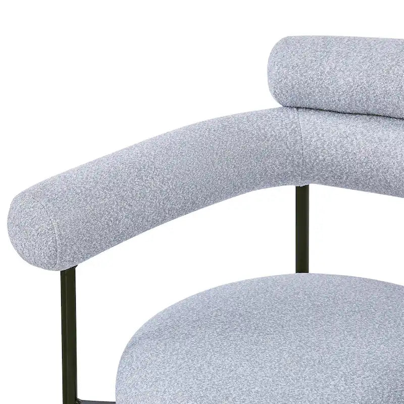 Poltrone da pranzo imbottite con gambe in metallo per casa, cucina e soggiorno (set di 2)