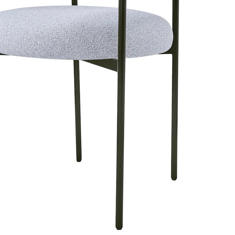 Poltrone da pranzo imbottite con gambe in metallo per casa, cucina e soggiorno (set di 2)